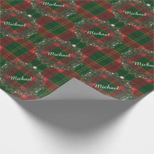 Papel De Presente Feliz Natal e Feliz Ano Novo! Padrão Escócia