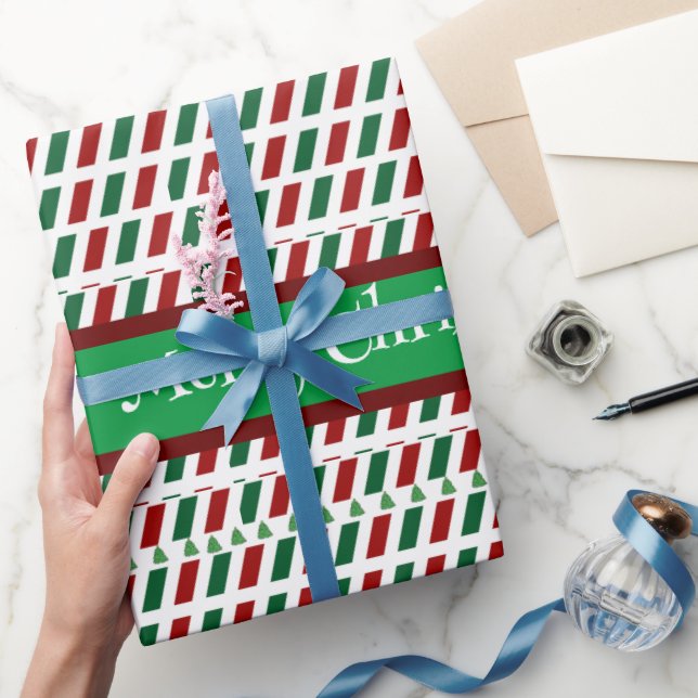 Papel De Presente Feliz Natal Elegante e moderno personalização (Presentear)