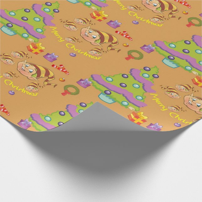 Papel De Presente Feliz Natal Elfos (Ponta)