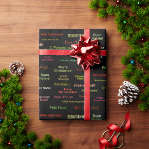 Papel De Presente Feliz Natal em diferentes línguas do mundo