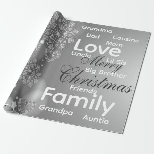 Papel De Presente Feliz Natal Embrulhando Família Amor Amigos