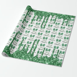 Papel De Presente Feliz Natal - enfeites verdes