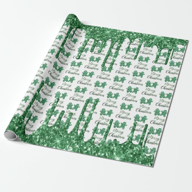 Papel De Presente Feliz Natal - enfeites verdes (Desenrolado)