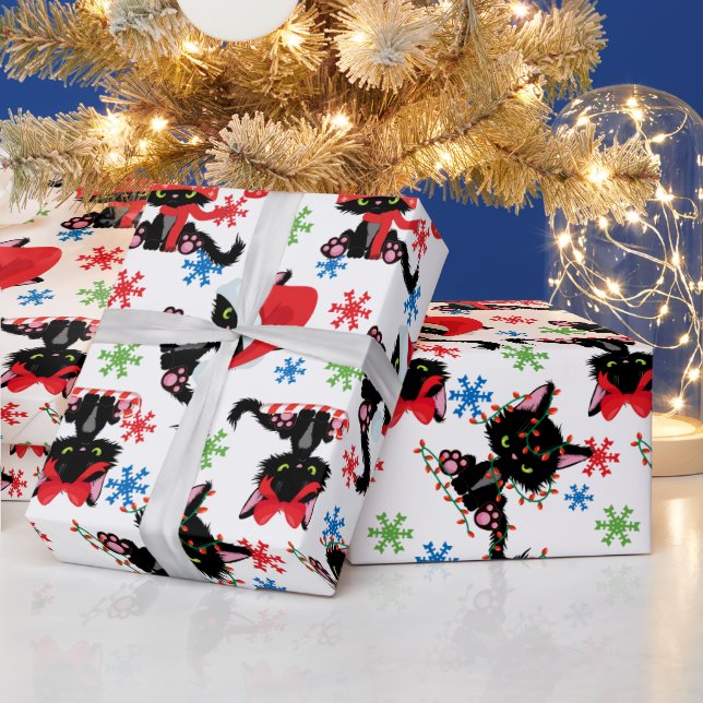 Papel De Presente Feliz Natal Engraçado Gato Grumpy (Feriados)