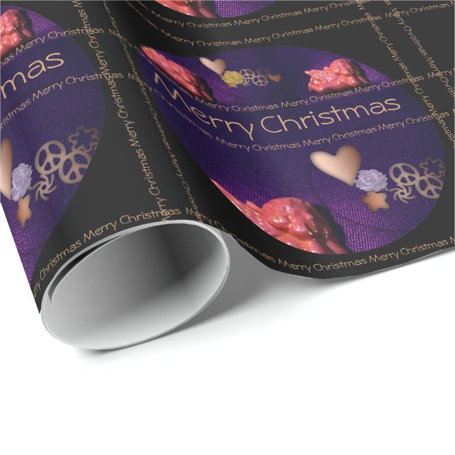 Papel De Presente Feliz Natal escrito em linhas pequenas - Fita - (Ponta do rolo)