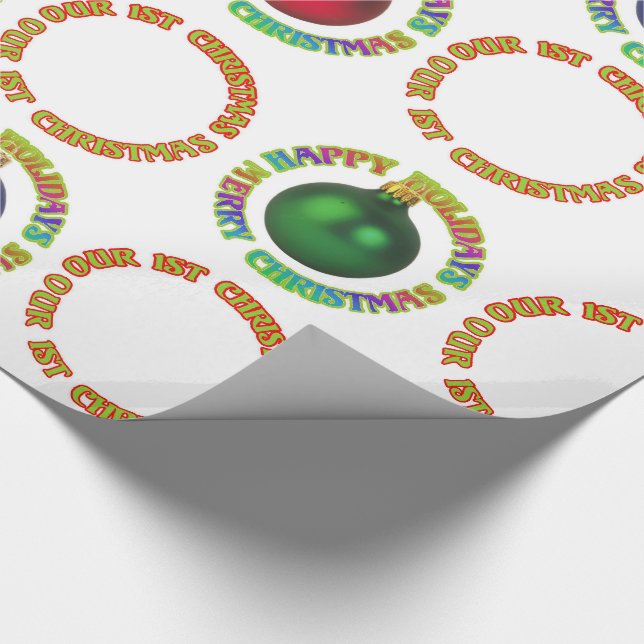 Papel De Presente Feliz Natal Feliz Férias Nosso Primeiro Natal (Ponta)