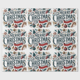 Papel De Presente Feliz Natal Festivo e Colorido