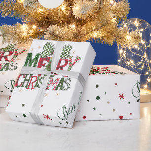 Papel De Presente Feliz Natal Festivo Personalizado