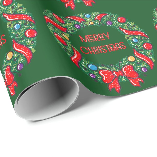 Papel De Presente Feliz Natal Festivo Recife de Whimia (Ponta do rolo)