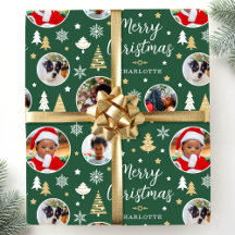 Feliz Natal Foto Personalizada Festiva Verde
