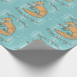 Papel De Presente Feliz Natal Fox Cozy