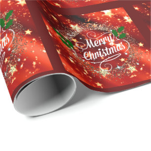 Papel De Presente Feliz Natal, Glitter e Shine,