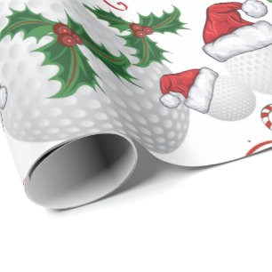 Papel De Presente Feliz Natal Golfe BallSanta