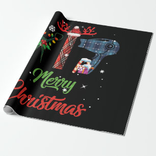Papel De Presente Feliz Natal Hairstylist Engraçado Ferramenta Engr