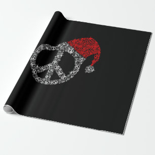 Papel De Presente Feliz Natal Hippies Símbolo Santa Claus Hat