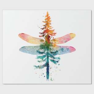 Papel De Presente Feliz Natal inseto Amante Natal Libélula Cristo