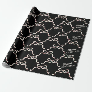 Papel De Presente Feliz Natal Laços Pretos moderno