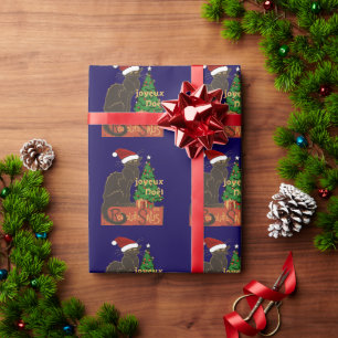 Papel De Presente Feliz Natal Le Chat Noir Paródia Com Árvore de Yul