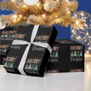 Papel De Presente Feliz Natal Leopardo Férias de Natal Família