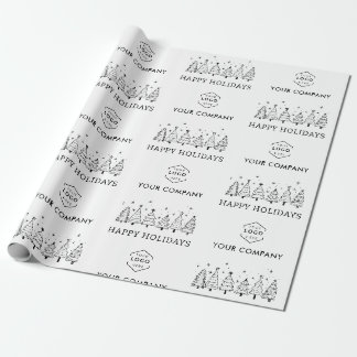 Papel De Presente Feliz Natal Logotipo Personalizado de Negócios