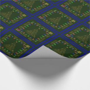Papel De Presente Feliz Natal, Luz Verde-Azul-1-GIFT WRAP