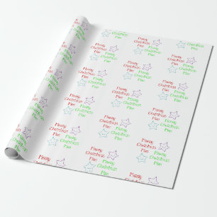 Papel De Presente Feliz Natal Mãe Sorrindo Estrelas Bonitas