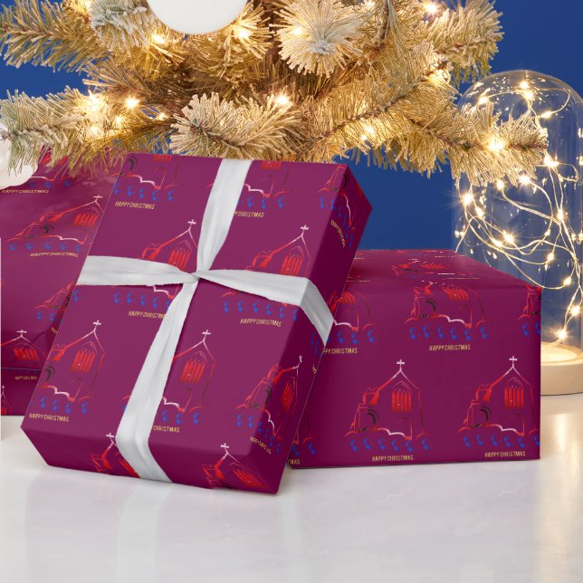 Papel De Presente Feliz Natal magenta (Feriados)