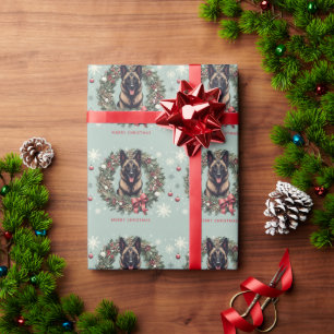 Papel De Presente Feliz Natal Malinois Dog Xmas Belga