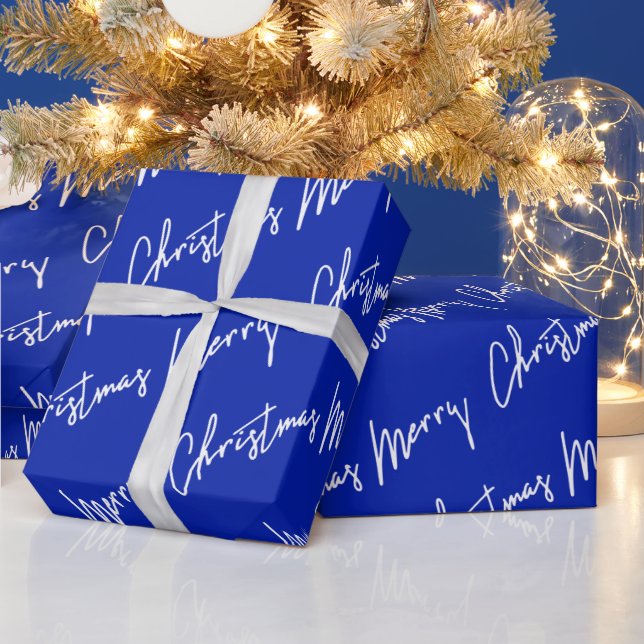 Papel De Presente Feliz Natal - Marinho Azul Branco inverno (Feriados)