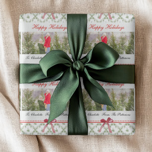 Papel De Presente Feliz Natal Mistletox Foto Personalizada do Arco V