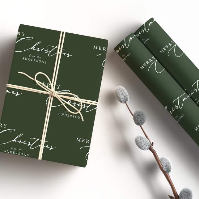 Papel De Presente Feliz Natal Moderno Roteiro Personalizado Elegante (Criador carregado)