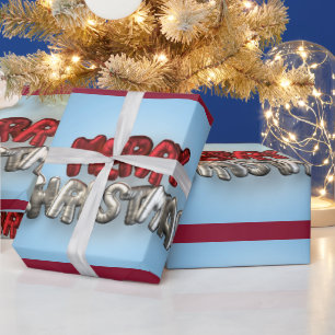 Papel De Presente Feliz Natal Mylar Balões