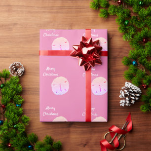 Papel De Presente Feliz Natal Padrões de Dólar Rosa