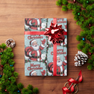Papel De Presente Feliz Natal Papai Noel Feriado Natal