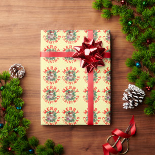 PAPEL DE PRESENTE FELIZ NATAL PAPAI NOEL FLOR DE FLORES