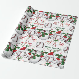 Papel De Presente Feliz Natal Papais noeis de beisebol