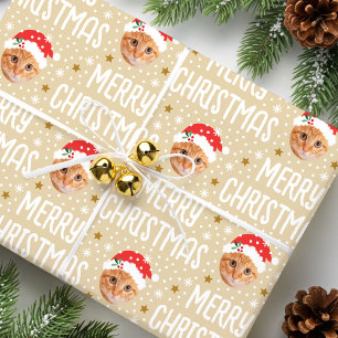 Papel De Presente Feliz Natal Papais noeis Foto Bonita Beige