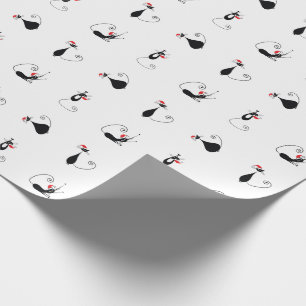 Papel De Presente Feliz Natal - Papel de Natal de Gatinho com tampas