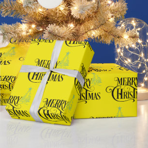 Papel De Presente Feliz Natal para a mostarda