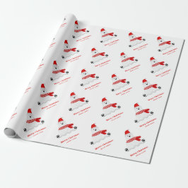 Papel De Presente Feliz Natal para Urso Polar Vermelho Bonito Person