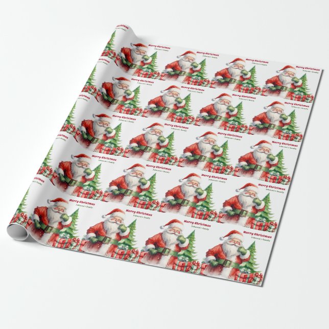 Papel De Presente Feliz Natal Personalizado (Desenrolado)