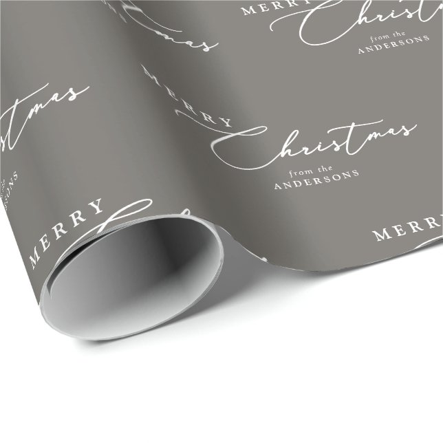 Papel De Presente Feliz Natal Personalizado Script Elegante Moderno (Ponta do rolo)