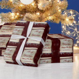 Papel De Presente Feliz Natal Preguiço de inverno Ícicolo de Neve