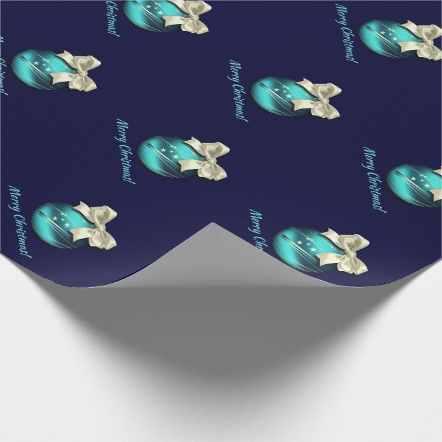 Papel De Presente Feliz Natal. Presente Personalizado Turquoise Baub (Ponta)