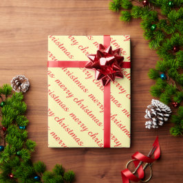 PAPEL DE PRESENTE FELIZ NATAL PRESENTES DE COR CREAM MODERNOS E ELEG