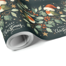 Feliz Natal Robin Mistletoe Wreath