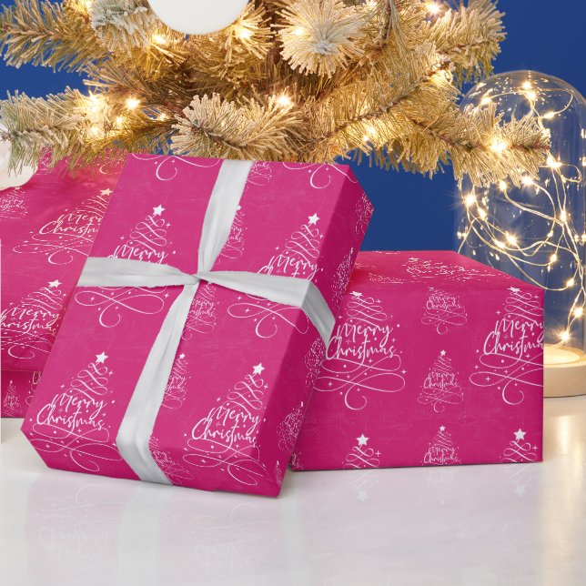 Papel De Presente Feliz Natal Rosa (Feriados)