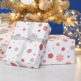Papel De Presente Feliz Natal rosa e branco moderno