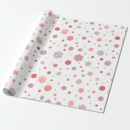 Papel De Presente Feliz Natal rosa e branco moderno