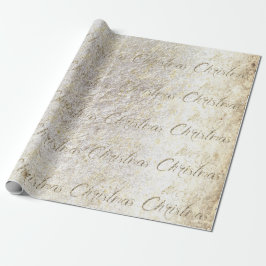 Papel De Presente Feliz Natal Sepia Dourada Glitter Algodão